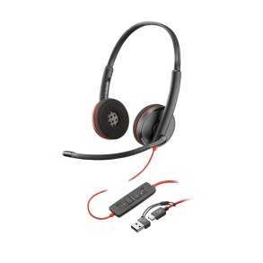 Poly Blackwire 3220 Stereo USB-C Headset +USB-C/A Adapter