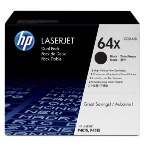 HP Originale 64X LaserJet-tonerpatroner med h�j kapacitet, sort, 2-pak