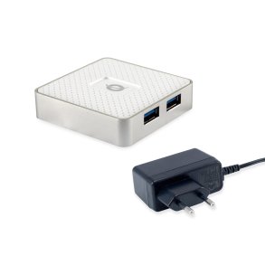 Conceptronic HUBBIES03W interface hub USB 3.2 Gen 1 (3.1 Gen 1) Micro-B 5000 Mbit/s Hvid