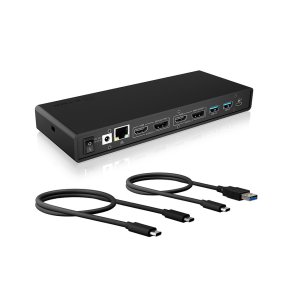 ICY BOX IB-DK2245AC Ledningsfrt USB 3.2 Gen 1 (3.1 Gen 1) Type-C Sort