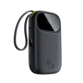 Baseus EnerFill FC31 Powerbank med display med USB-C og Lightning kabler 45 W Sort