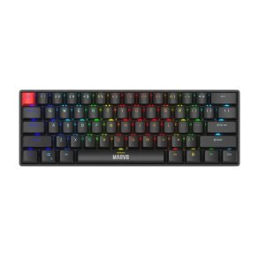 Marvo Scorpion KG933G Saber 61 Wired Mechanical RGB 60% UK Layout Gaming Keyboard (Black) tastatur Spil QWERTY Sort