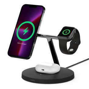 Belkin WIZ017vfBK Hovedtelefoner, Smartphone, SmartWatch Sort Vekselstrm Trdls opladning Hurtig opladning Indendrs