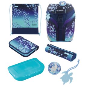 Herlitz SoftLight Plus Greenline Blue Ice skoletaskes�t Pige Polyester Bl�, Marinebl�