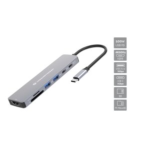 Conceptronic DONN28G Ledningsf�rt USB 3.2 Gen 1 (3.1 Gen 1) Type-C Gr�