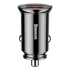 Car charger Baseus Circular 2xUSB QC3.0 5A 30W (black)