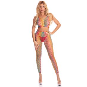 Bodystocking Pink Lipstick Multifarvet (Onesize)