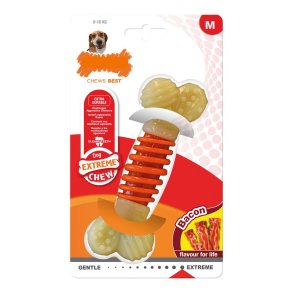 Hund Bidering Nylabone Extreme Chew Pro Action Bacon Strrelse M Nylon