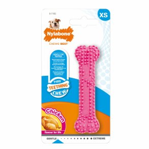 Hund Bidering Nylabone Birka Pink Kylling XS