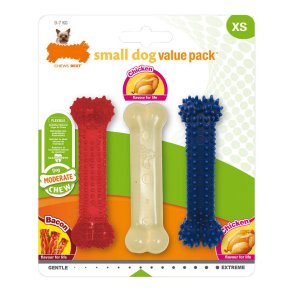 Hund Bidering Nylabone Value Pack Bacon Strrelse S Kylling Termoplastisk (3 pcs)