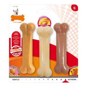 Hund Bidering Nylabone Extreme Chew Value Pack Bacon Jordnddesmr Strrelse S Kylling Nylon (3 pcs)