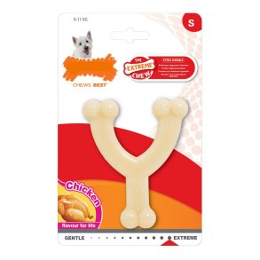 Hund Bidering Nylabone Extreme Chew Wishbone Strrelse S Kylling Nylon