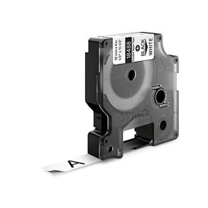 Lamineret tape til mrkningsmaskiner Dymo 18488 Hvid Sort/Hvid 12 mm