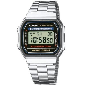 Unisex ur Casio A168W-1 Sort Slvfarvet ( 36 mm)