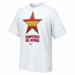 Kortrmet T-shirt til Mnd Nike Estrella Espaa Campeones del Mundo 2010 Hvid