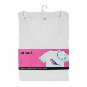 T-shirt, der kan tilpasses til sk�replotter Cricut Women's Hvid (L)