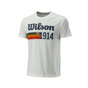 Kortrmet T-shirt til Mnd Wilson Script 14 Hvid