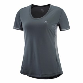 Kort�rmet T-shirt til Kvinder Salomon Agile M�rkegr�