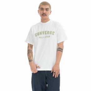 Kort�rmet T-shirt til M�nd Converse Classic Fit All Star Single Screen Hvid