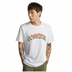 Kort�rmet T-shirt til M�nd Converse Mirror Hvid