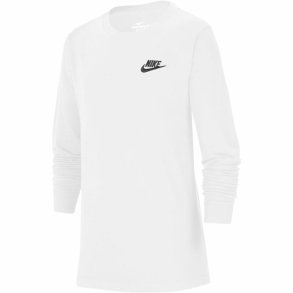 Lang�rmet T-shirt til B�rn Nike Sportswear Hvid