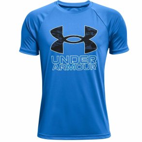 Kortrmet T-shirt til Brn Under Armour Tech Hybrid Bl