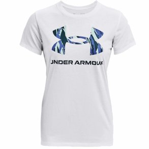 Kortrmet T-shirt til Kvinder Under Armour Graphic Hvid