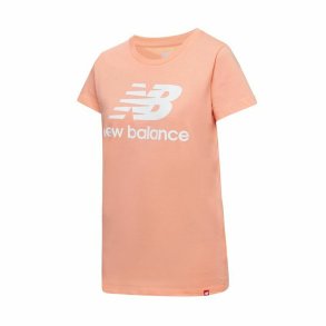Kortrmet T-shirt til Kvinder New Balance Essentials Stacked Pink