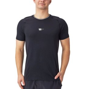 Kort�rmet T-shirt til M�nd Wilson Wilson Team Seamless Crew Sort Padel