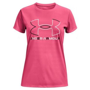 Kortrmet T-shirt til Kvinder Under Armour Big Logo Pink