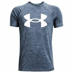 Kortrmet T-shirt til Brn Under Armour Tech Twist SS Bl Indigo