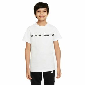 B�rne Kort�rmet T-shirt Nike B-Repeat Hvid