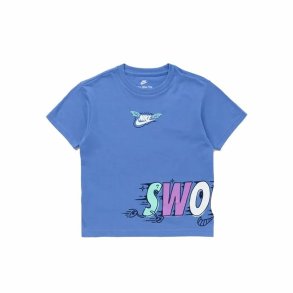 B�rne Kort�rmet T-shirt Nike Nsw Art Rlxd Ss Gfx Ni�o Nike Polar Indigo