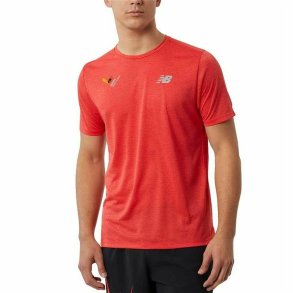 Kort�rmet Sport T-shirt New Balance Impact Run Orange