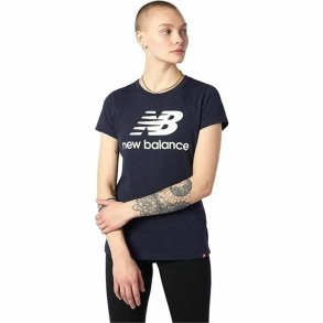 Kortrmet T-shirt til Kvinder New Balance Essentials Stacked Logo Bl (L)