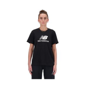 Kort�rmet T-shirt til Kvinder New Balance SPORT ESSENTIALS JERSEY LOGO WT41502 Sort (XS)