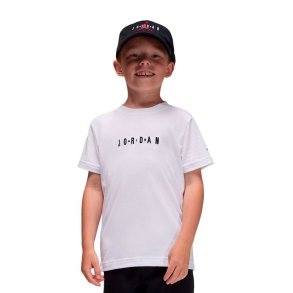 B�rne Kort�rmet T-shirt Jordan Mj Wordmark Emb Crew Hvid