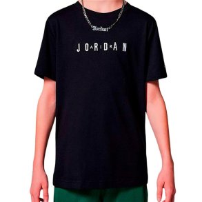 B�rne Kort�rmet T-shirt Jordan Mj Wordmark Emb Crew Sort