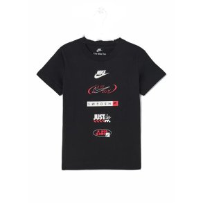 B�rne Kort�rmet T-shirt Nike Brandmark Stack Sort