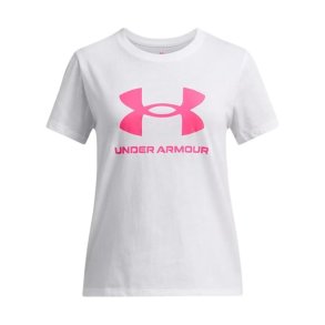 B�rne Kort�rmet T-shirt Under Armour Big Logo Hvid