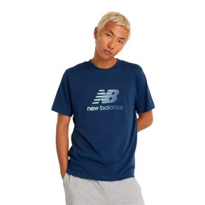 Kort�rmet T-shirt til M�nd New Balance Sport Essentials Gradient M�rkebl�
