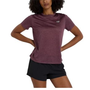 Kort�rmet T-shirt til Kvinder New Balance Blomme