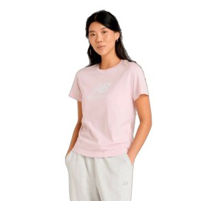 Kort�rmet T-shirt til Kvinder New Balance SE JR LOGO TEE WT41502 RSG Pink