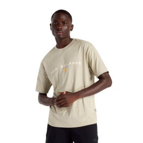 Kort�rmet T-shirt til M�nd New Balance Reimagined Graphic 1 Lysegr�