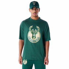 Kortrmet T-shirt til Mnd New Era NBA PANEL OS Milwaukee Bucks Lysegrn