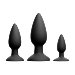 Anal plug NS Novelties Renegade Sort 3 Dele (7,6 cm) (10 cm) (5,7 cm)