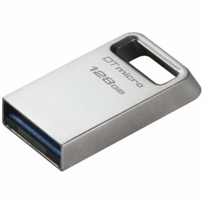USB-stik Kingston Micro 128 GB Sort Slvfarvet