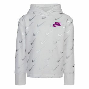 Sweatshirt til Brn Nike Printed Fleeced Hvid