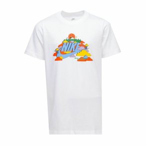 B�rne Kort�rmet T-shirt Nike Happy Cloud Hvid