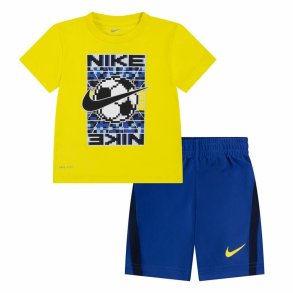 Sportstj til Brn Nike Df Icon  Gul Bl Multifarvet 2 Dele